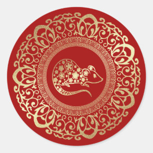 Chinese Year of the Rat Classic Round Sticker
