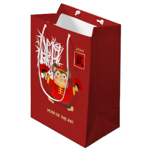 Chinese Year of the Rat   Custom Name & Year Medium Gift Bag