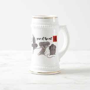 Chinese Year of the Rat Custom Year Beer Stein