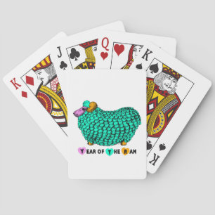 Chinese Year of the Sheep Green Playing Cards