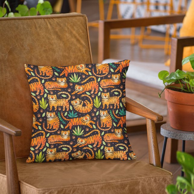 Chinese Year of The Tiger Asian Art Throw Pillow (Creator Uploaded)