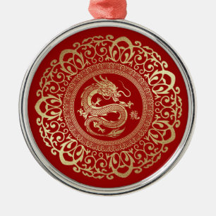 Chinese Year of the Tiger   Custom Year Red Gold Metal Ornament