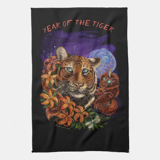 Chinese Year of the Tiger   Kitchen Towel (Vertical)