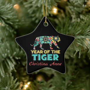 Chinese Year of the Tiger - Mandala Ceramic Ornament