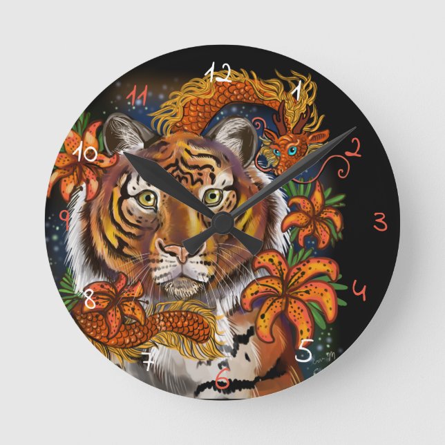 Chinese Year of the Tiger Round Clock (Front)