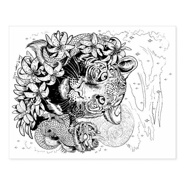 Chinese Year of the Tiger  Rubber Stamp (Imprint)
