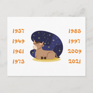 Chinese Years of the Ox Postcard