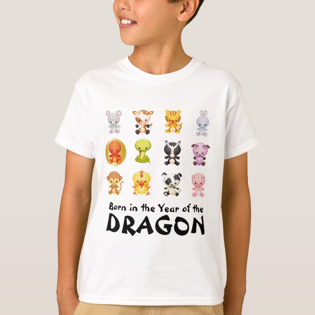 Chinese Zodiac Animals Year of the Dragon T-Shirt (Front)