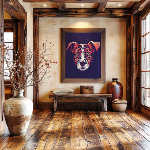 Chinese Zodiac Dog Wall Print Rustic Farmhouse