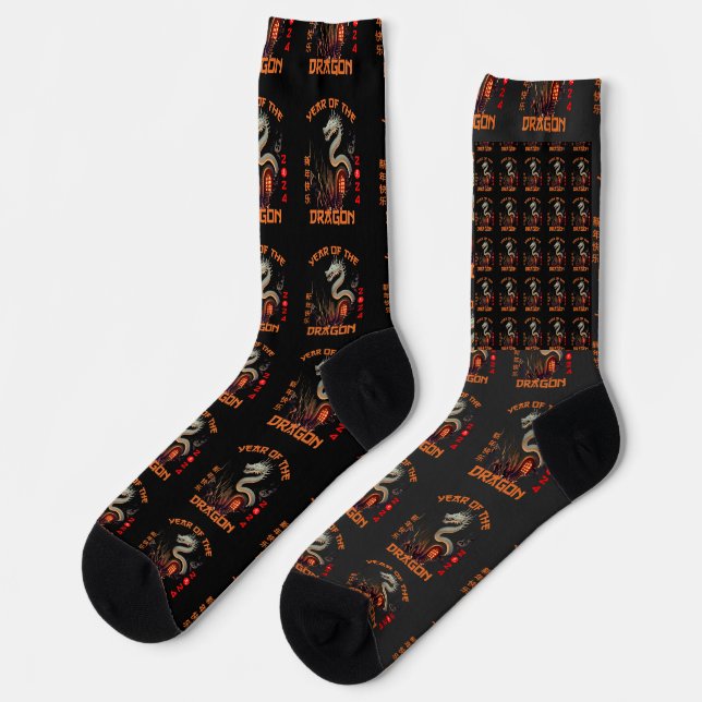 Chinese Zodiac Dragon 2024 Socks (Left)