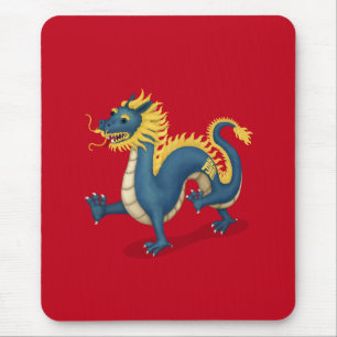 Chinese Zodiac Dragon Astrology Sign Red Mouse Pad