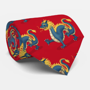 Chinese Zodiac Dragon Cute Astrology Sign Red Tie
