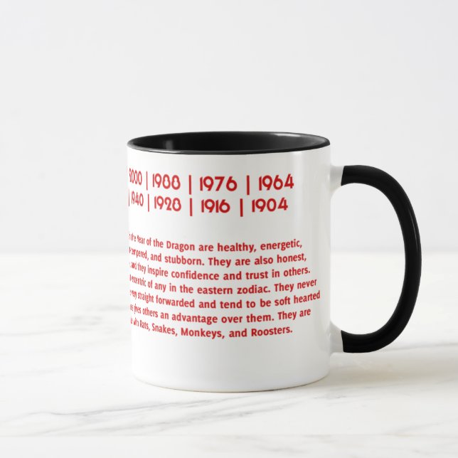 CHINESE ZODIAC DRAGON PAPERCUT ILLUSTRATION MUG (Right)