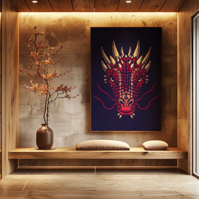 Chinese Zodiac Dragon Wall Art Print Japandi Decor (Chinese Zodiac Dragon Wall Art Print Japandi Decor by TinkPrints.)
