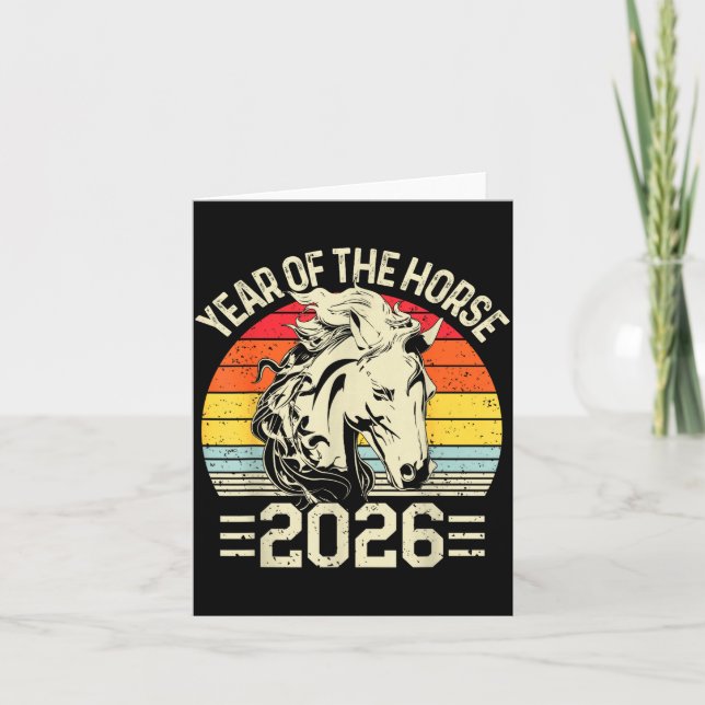 Chinese Zodiac Horse2026 Decorations Year Of The H Card (Front)