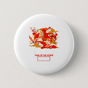 Chinese Zodiac Horse 2026 Decorations Year Of The 2 Inch Round Button