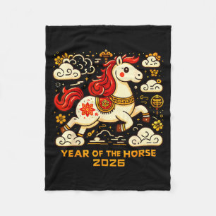 Chinese Zodiac Horse 2026 Lunar New Year Art Gift  Fleece Blanket