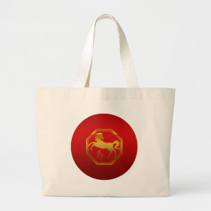 Chinese Zodiac Horse Large Tote Bag