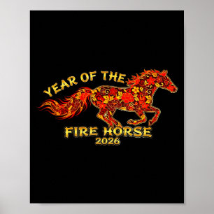 Chinese Zodiac Lunar Year Of The Fire Horse 2026  Poster