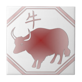 chinese zodiac ox tile