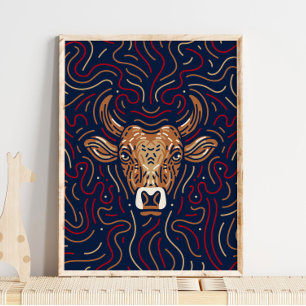 Chinese Zodiac Ox Zodiac Digital Print