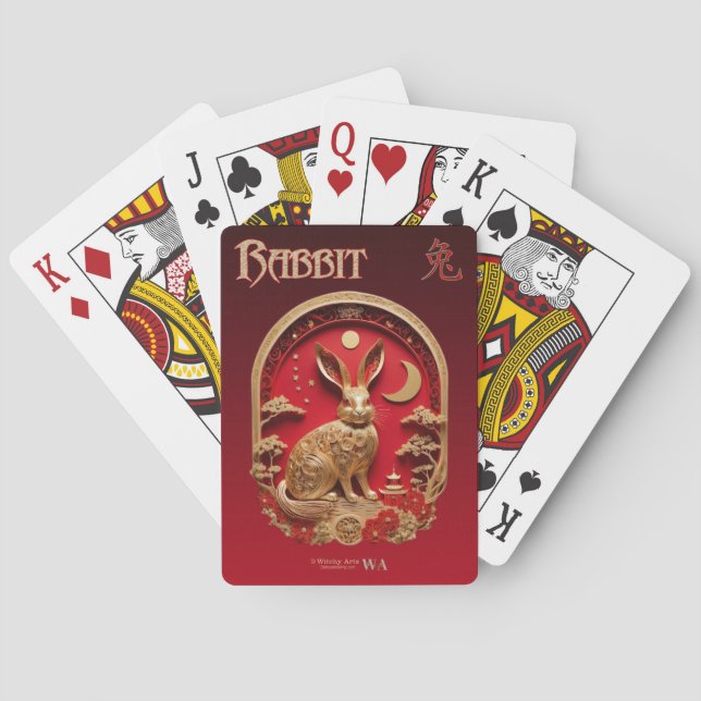 Chinese Zodiac Playing Cards - Sign of the RABBIT (Back)