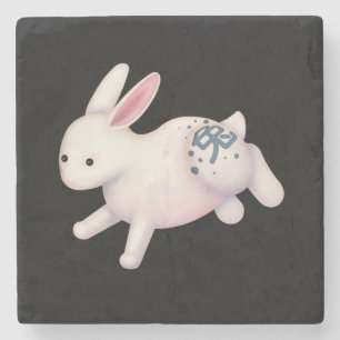 Chinese Zodiac Rabbit Cute Astrology Sign Stone Coaster