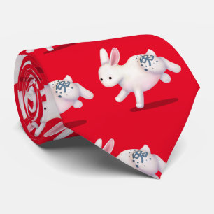 Chinese Zodiac Rabbit Cute Astrology Sign Tie