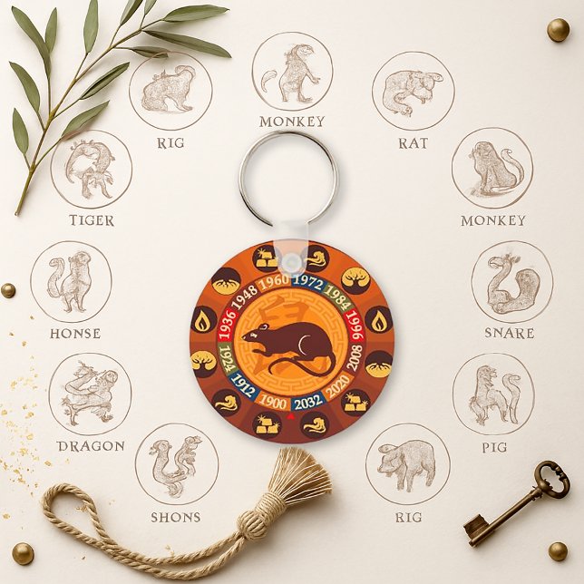 Chinese Zodiac Rat Keychain (Creator Uploaded)