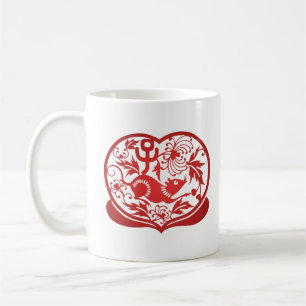Chinese Zodiac Rat Paper Cutting Coffee Mug