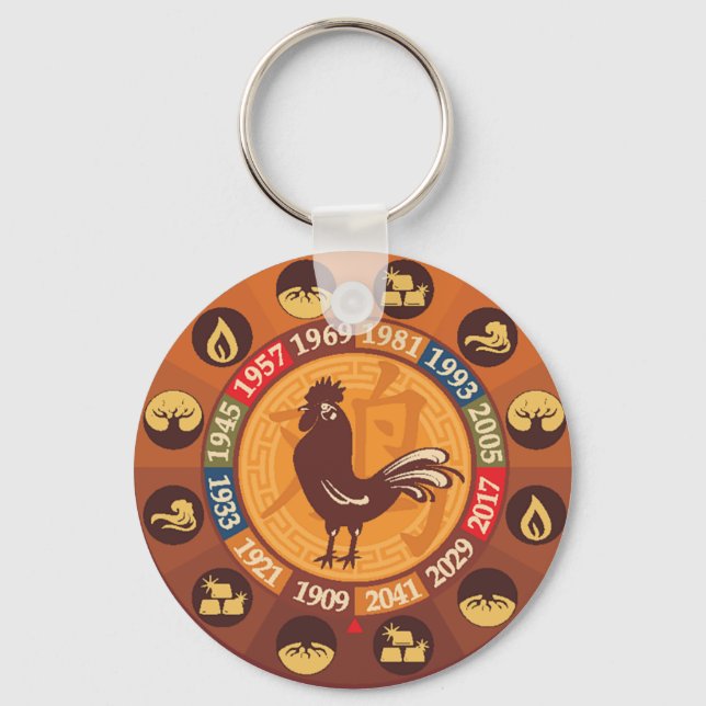 Chinese Zodiac - Rooster Keychain (Front)