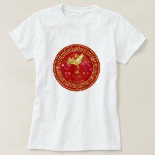 Chinese Zodiac Rooster Red/Gold ID542 T-Shirt