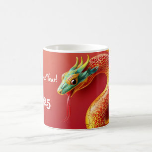 chinese zodiac symbol new year 2025 snake asian magic mug