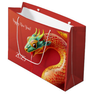 chinese zodiac symbol new year 2025 snake asian st large gift bag