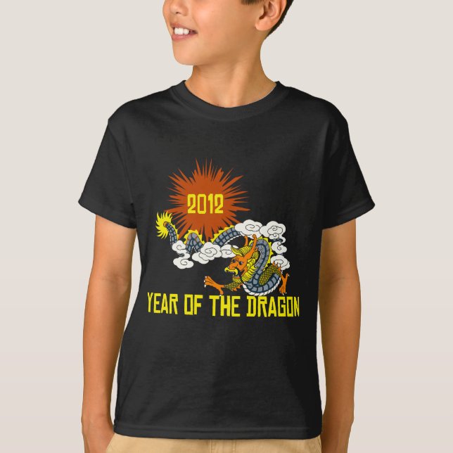 Chinese Zodiac Year of The Dragon 2012 Dark T-Shirt (Front)