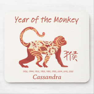 Chinese Zodiac Year Of The Monkey Animal Sign Mouse Pad