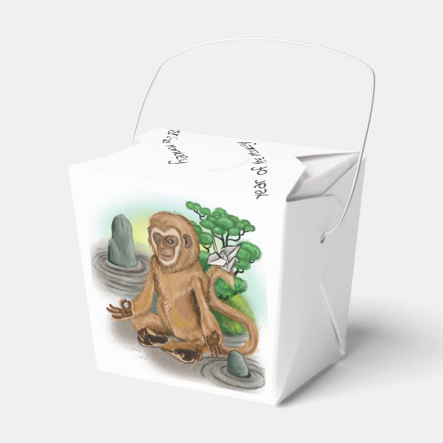 Chinese Zodiac Year of the Monkey Favor Box (Front Side)