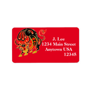 Chinese Zodiac -Year of the Ox Label