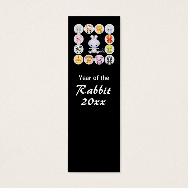 Chinese Zodiac Year of the Rabbit Bookmark (Front)
