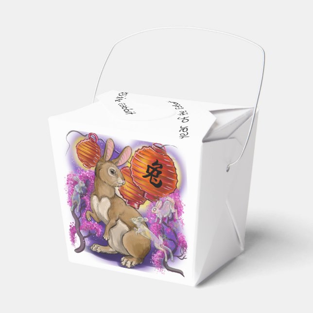 Chinese Zodiac Year of the Rabbit Favor Box (Front Side)