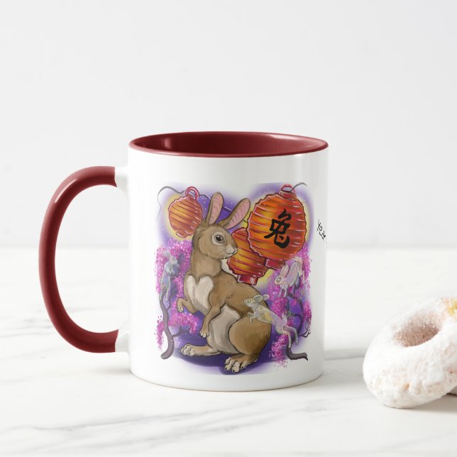 Chinese Zodiac Year of the Rabbit Mug (With Donut)