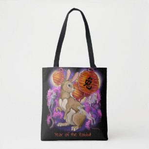 Chinese Zodiac Year of the Rabbit Tote Bag