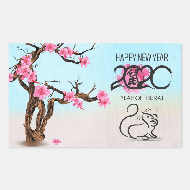 Chinese Zodiac Year of the Rat 2020 Sticker (Front)