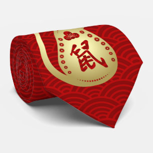 Chinese Zodiac Year of the Rat 2020 Tie