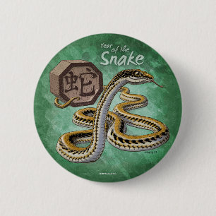 Chinese Zodiac Year of the Snake Art 2 Inch Round Button