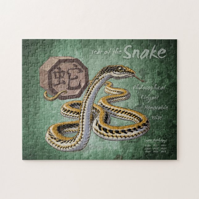 Chinese Zodiac Year of the Snake Art Jigsaw Puzzle (Horizontal)