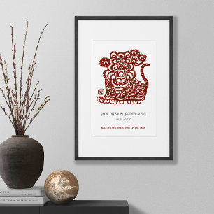 Chinese Zodiac Year Of Tiger Birthday Print Gift