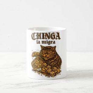  Chinga la migra Cat anti-ICE   Political Protest  Coffee Mug