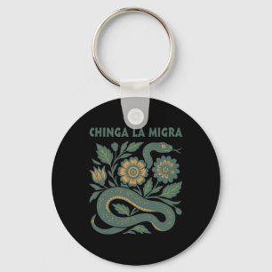Chinga La Migra Immigration Trump 2025 Keychain