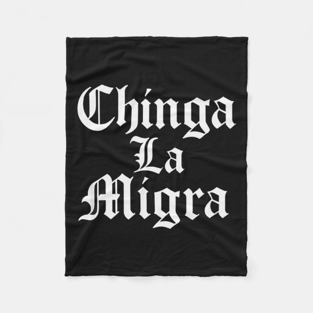 Chinga La Migra Resist Ice  Fleece Blanket (Front)